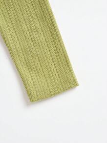 Soleia 素色雞心領口短款T恤 - 綠色 - 查看 6