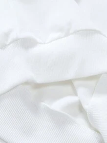 Manfinity Loose Men's Letter Graphic Pocket Patch Sweatshirt - White - View 6