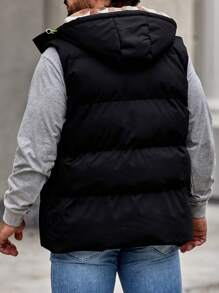 Manfinity Homme Áo khoác có mũ trùm đầu có khóa kéo cho nam - màu đen - Xem 2