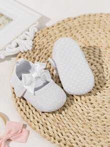 Infant Bow Decor Mary Jane Flats - White - View 6