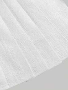 SHEIN MOD Button Front Pleated Hem Cami Dress - White - View 4