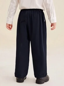 SHEIN Quần ống đứng kiểu dáng trẻ trung cho bé trai - màu nâu - Xem 2