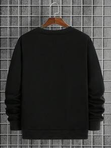 Nam Đồ họa Chữ cái Lót nhiệt Áo nỉ - màu đen - Xem 2