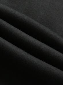 男士字母印花抽绳腰休闲运动裤 - 黑色 - 查看 6