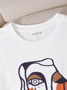 SHEIN LUNE Camiseta con estampado de figura - Blanco - Ver 4