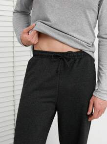 EURMUSE Men Letter Graphic PJ Set - Grey - View 5