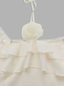 SHEIN MOD 荷葉邊荷葉袖襯衫 - 米色 - 查看 3