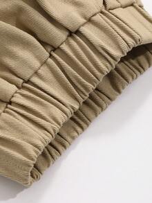 DAZY Áo khoác và quần trễ vai có túi nắp - Màu Khaki - Xem 7