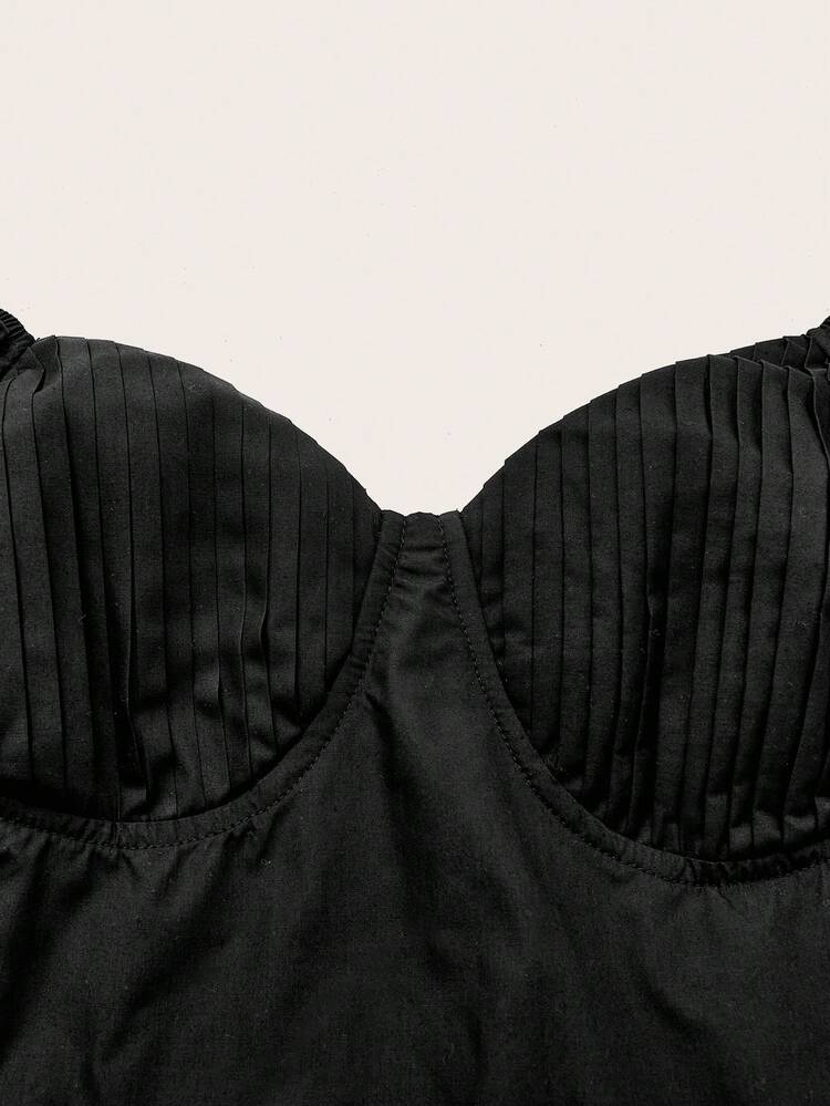 Solid Ruched Bust Dress