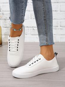 休閒平底滑冰鞋防滑女鞋 - 白色 - 查看 1