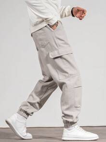 Manfinity Hypemode Men Flap Pocket Side Cargo Jeans - Grey - View 3