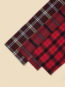 SHEIN 3pcs Plaid Print Bow Patched Sleep Pants - Multicolor - View 4