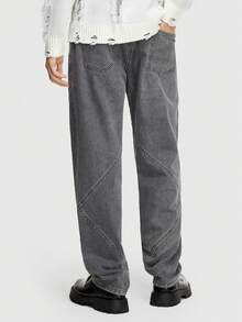 ROMWE MEN Grunge Punk Các bạn Túi nghiêng Quần legging thẳng - Xám - Xem 2