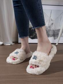 Mùa Đông Đúng mốt Sang trọng Dép đi trong nhà Đối với phụ nữ , Chống trượt Và Ấm áp , Với A Thoải mái Thiết kế - trắng - Xem 5