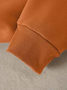 INAWLY Letter Graphic Thermal Lined Sweatshirt,Long Sleeve Tops Fall Cloth For Women - Coral Orange - View 6