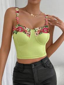 Allurite In hoa Áo yếm ôm sát ngực - màu xanh lá - Xem 3