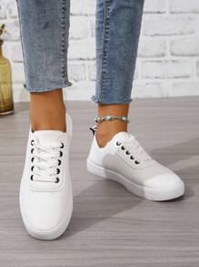 休閒平底滑冰鞋防滑女鞋 - 白色 - 查看 4