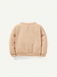 Cozy Pixies Áo nỉ in hình bé trai Argyle - Màu Khaki - Xem 2