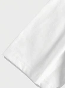 ROMWE MEN Goth Nam Khẩu hiệu & In đồ họa Áo thun - trắng - Xem 4