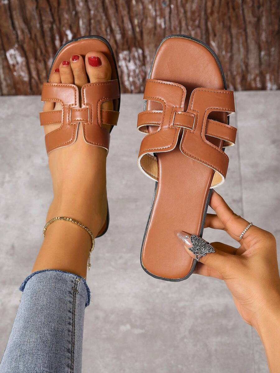 女性平底涼鞋 - 棕色 - 查看 1