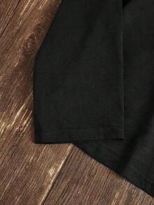 SHEIN LUNE Sun & Slogan Graphic Tee - Black - View 6