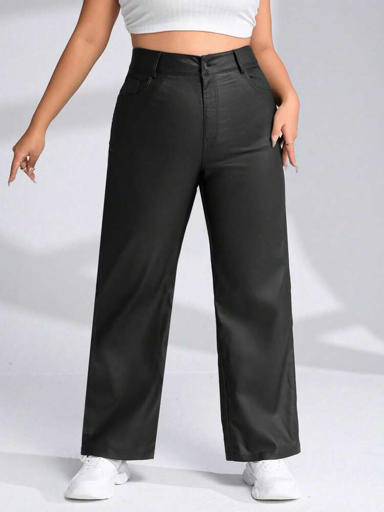Plus High Waist Straight Leg Pants Fall Cloth For Women