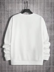Manfinity RebelGame Men Plus Bear Print Drop Shoulder Sweatshirt - White - View 3