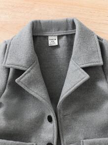 Souflis Souflis Baby Boy Dual Pocket Lapel Neck Coat, For Christmas Coat For Baby Boybaby Boy Coat Winter - Grey - View 6