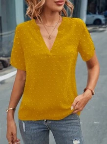 SHEIN LUNE 圓點缺口領襯衫