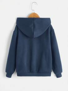 SHEIN Tween Boy Pocket Drop Shoulder Hoodie, Cute Casual Suitable For Spring/Autumn Daily Wear Fall Winter
