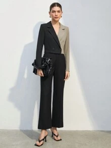 BizChic Hai âm Nút đôi Áo vest - Xám - Xem 3