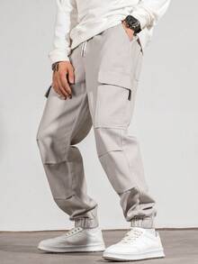 Manfinity Hypemode Men Flap Pocket Side Cargo Jeans - Grey - View 8