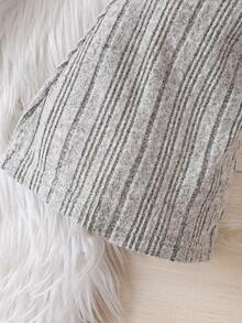 SHEIN 女小童連帽腰帶T恤&喇叭褲 - 灰色 - 查看 6