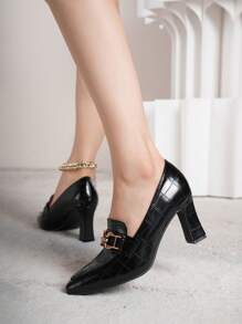 Women's High-heeled Pumps - Black - View 2