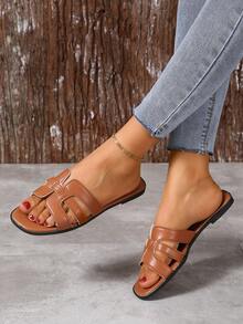 女性平底涼鞋 - 棕色 - 查看 2