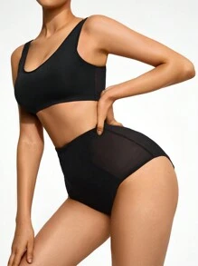 SHEIN Shape Einfarbig hoher Taille, Figurformende Unterwäsche mit Set