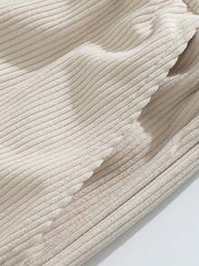 Pantalones rectos de pana bordados clásicos para hombres, transpirables y cálidos - Caqui - Ver 4