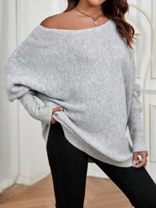 SHEIN 孕妇蝙蝠袖罗纹针织毛衣，适合冬季