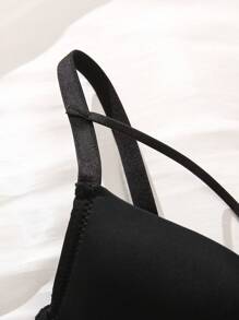 Sujetador unicolor con aro - Negro - Ver 5