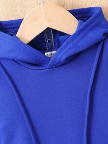 男嬰字母貼布連帽衫和運動褲 - 寶藍色 - 查看 3