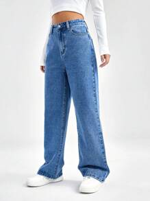 SHEIN EZwear Jeans de pierna ancha
