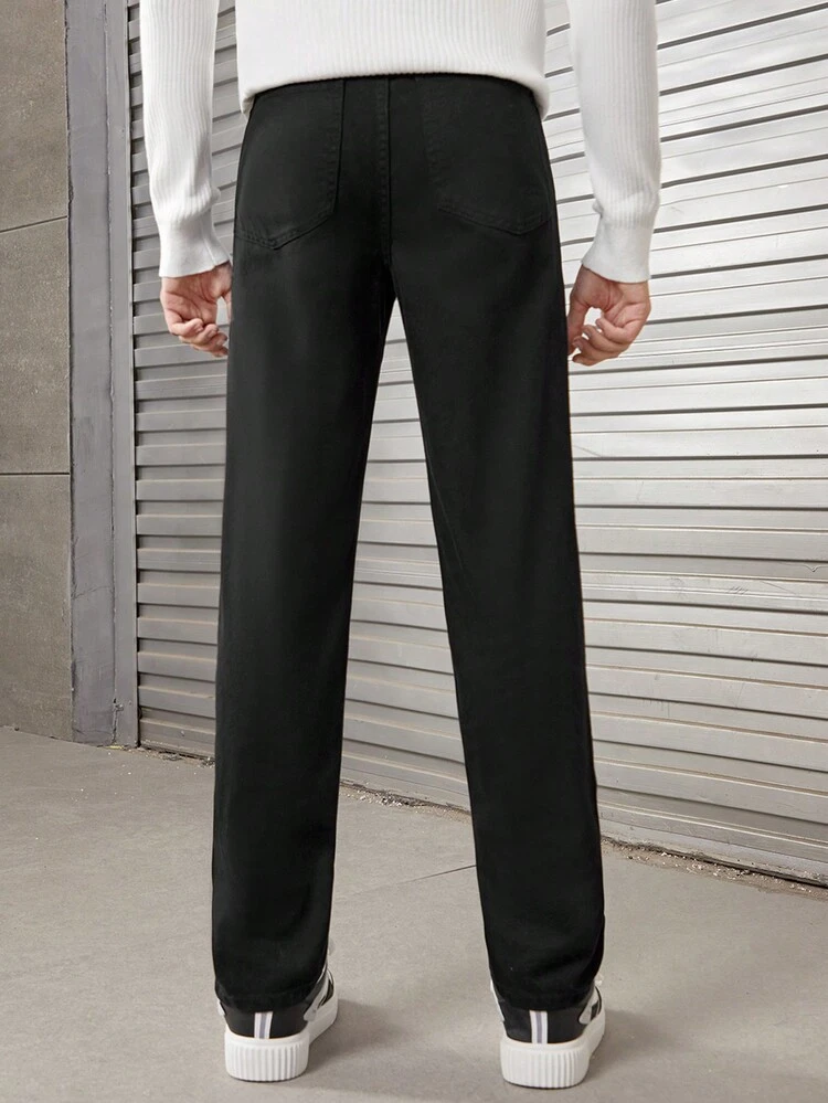 Teen Boy Ripped Washed Denim Casual Straight Leg Pants