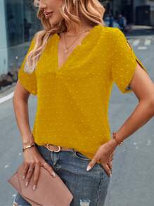 SHEIN LUNE 圓點缺口領襯衫