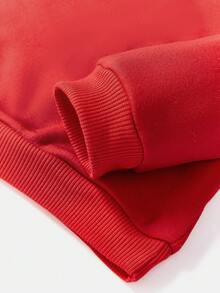 女婴休闲卡通图案圆领卫衣，适合秋冬季穿着