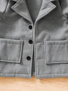 Souflis Souflis Baby Boy Dual Pocket Lapel Neck Coat, For Christmas Coat For Baby Boybaby Boy Coat Winter - Grey - View 7