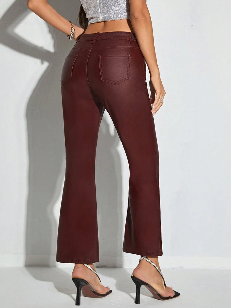 Women Elegant Flared Pocket Pants, Versatile