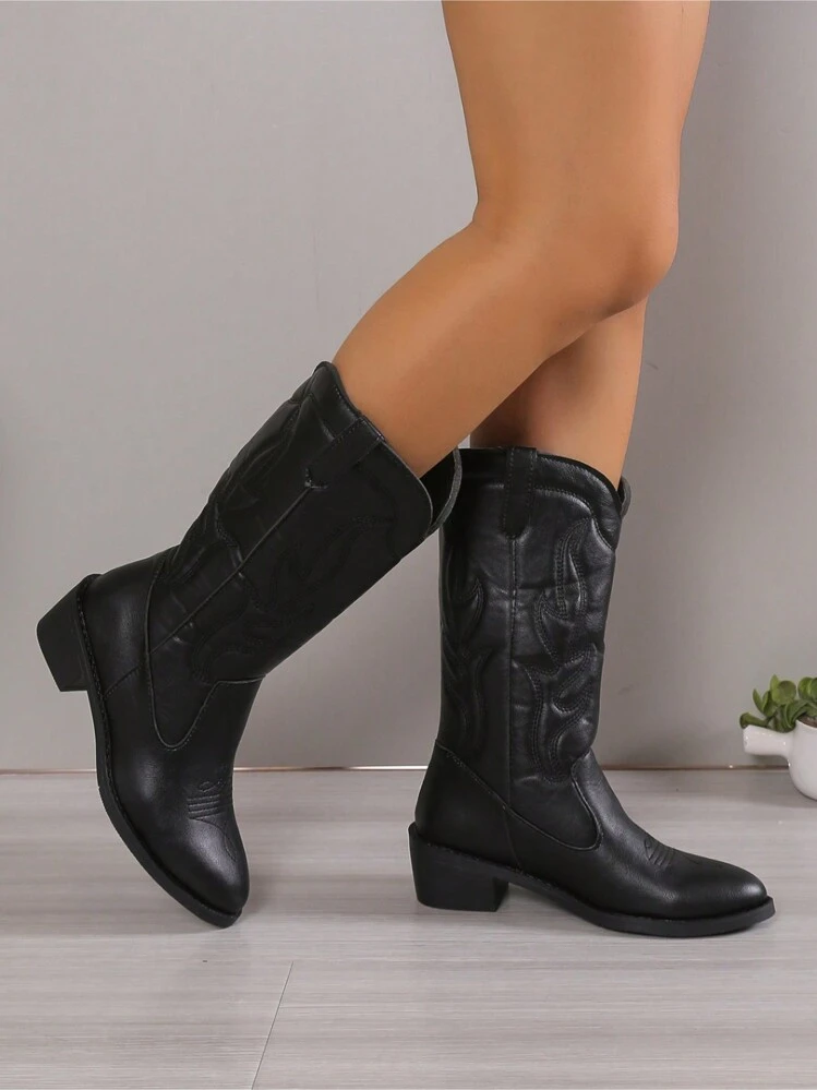 Women s Casual Fashionable Riding Boots SHEIN