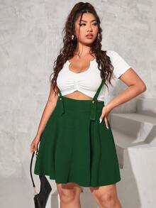 Calvaya 大碼素色連衣裙不帶T恤 - 墨綠色 - 查看 3