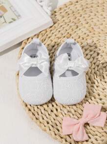 Infant Bow Decor Mary Jane Flats - White - View 5