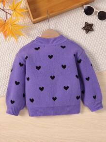 SHEIN 少女心圖案毛衣 - 紫色 - 查看 2